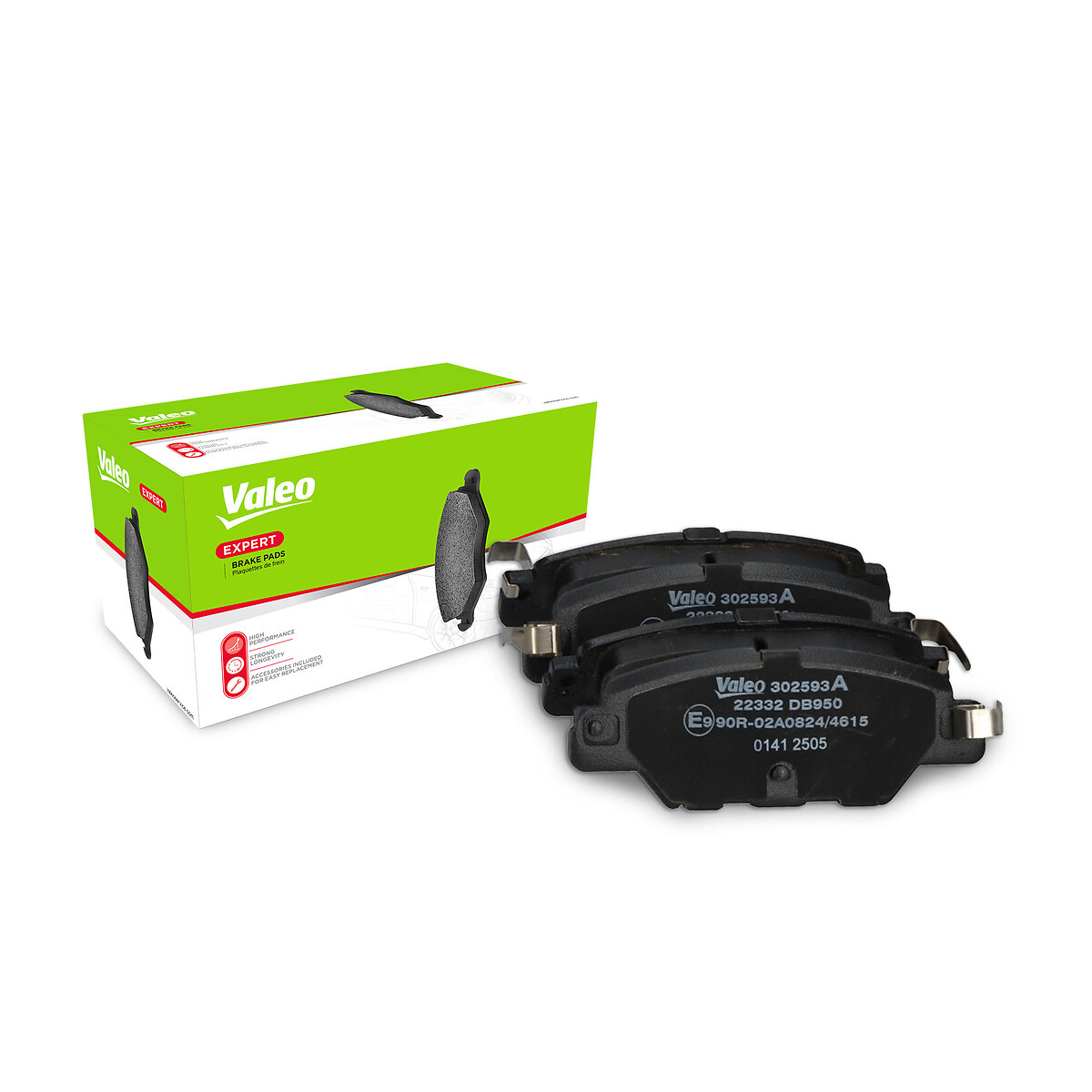 Jeu de 4 plaquettes de frein VALEO ref. 302593A